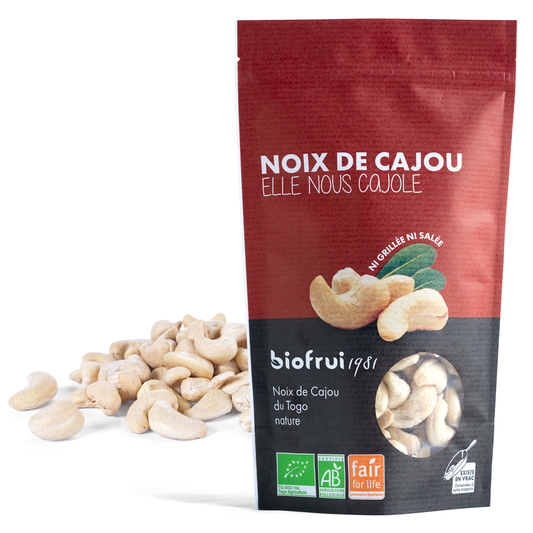 Noix de Cajou nature bio et équitable du Togo - Sachet 125g imprimé éco-conçu - Pack Éco